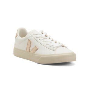 VEJA White/Platinum Made In Brazil Leather Campo Chrome Free Sneakers